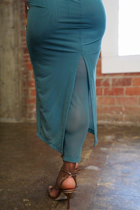 SEMI-SHEER CATSUIT DRESS