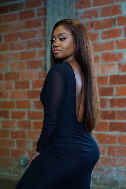 SEMI-SHEER CATSUIT DRESS