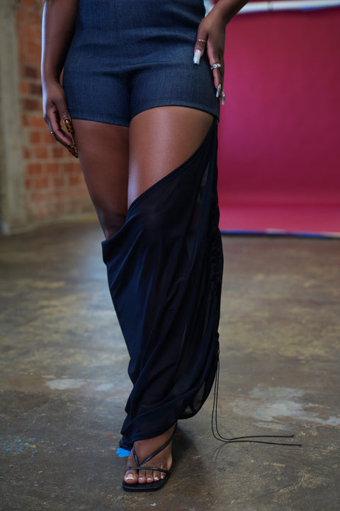 SEMI SHEER DETACHABLE SKIRT